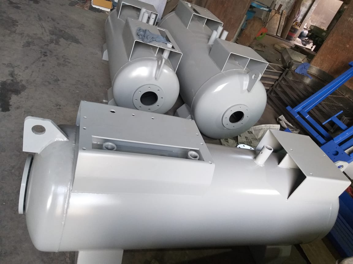 Compressor tanks with mounting platforms — Aircon Industries manufacturing gallery